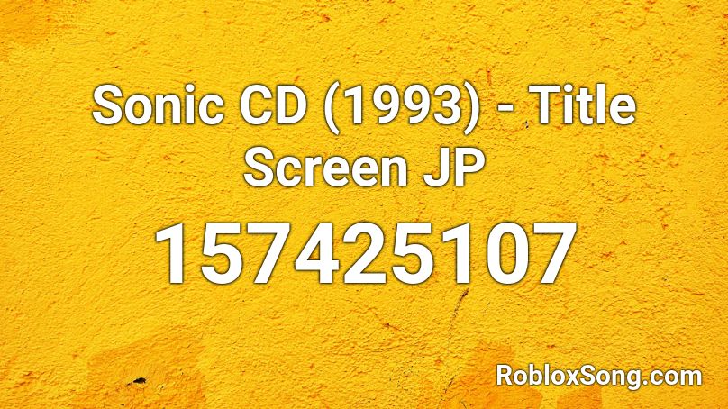 Sonic CD (1993) - Title Screen JP Roblox ID