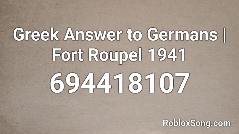 Roupel 1941 Roblox ID