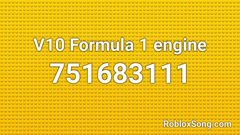 V8 Formula 1 engine Roblox ID