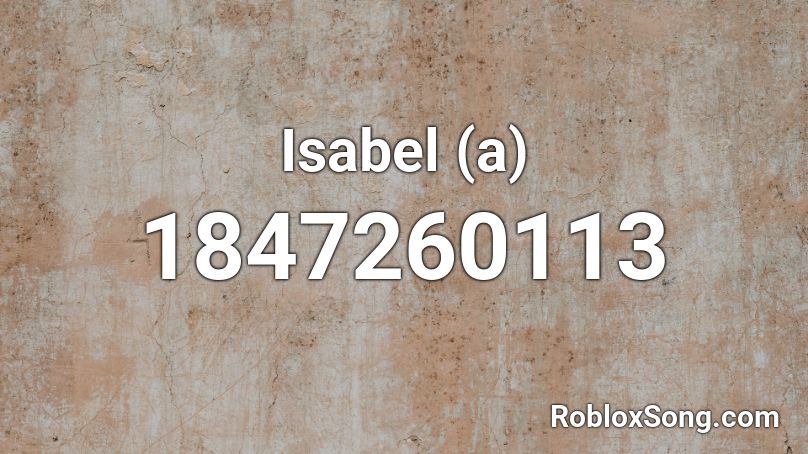 Isabel (a) Roblox ID