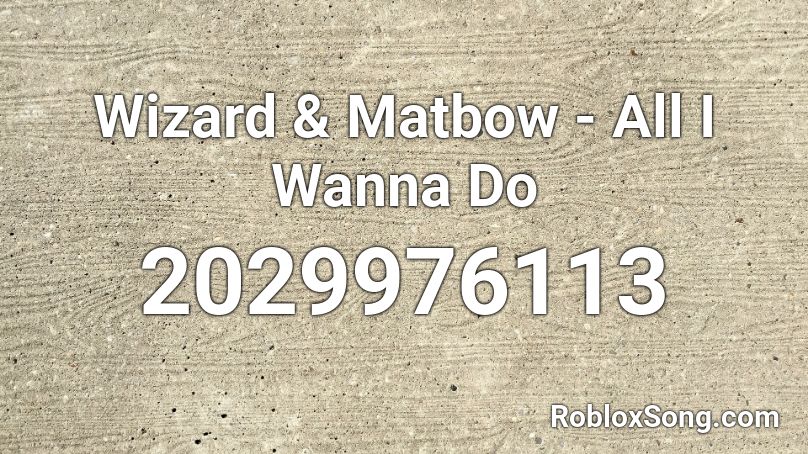 Wizard & Matbow - All I Wanna Do Roblox ID
