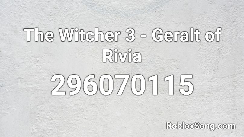 The Witcher 3 - Geralt of Rivia Roblox ID
