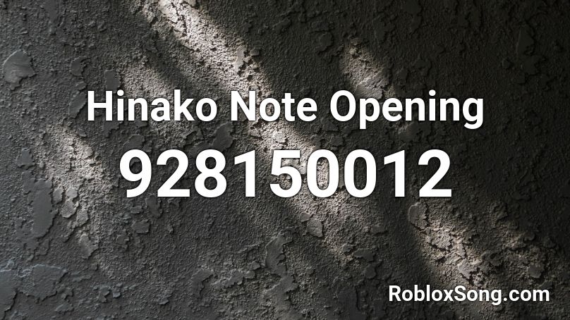 Hinako Note Opening Roblox ID