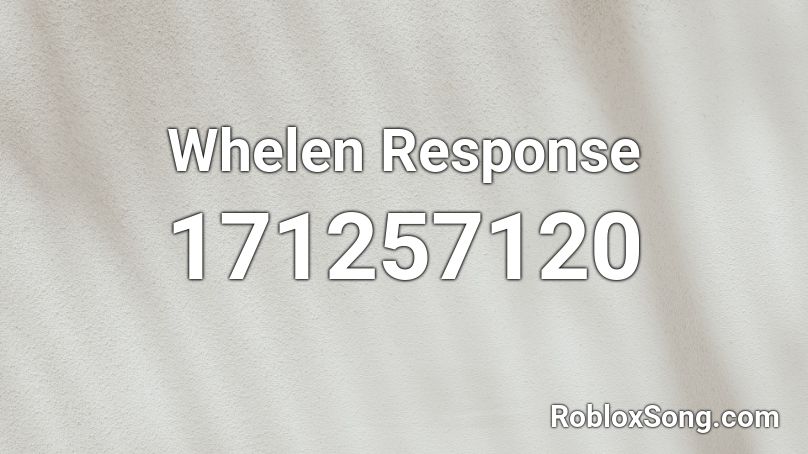 Whelen Response Roblox ID
