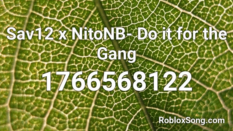 Sav12 x NitoNB- Do it for the Gang Roblox ID