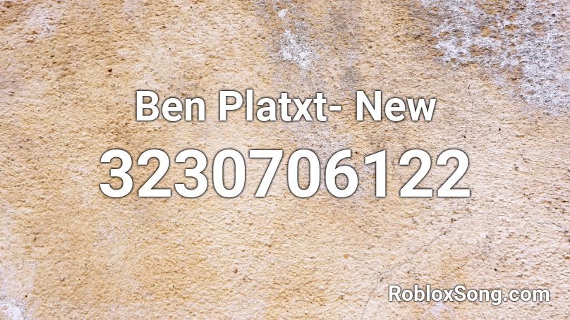 Ben Platxt- New Roblox ID
