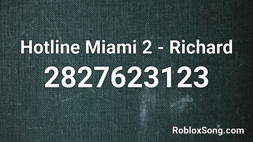Hotline Miami 2 - Richard Roblox ID