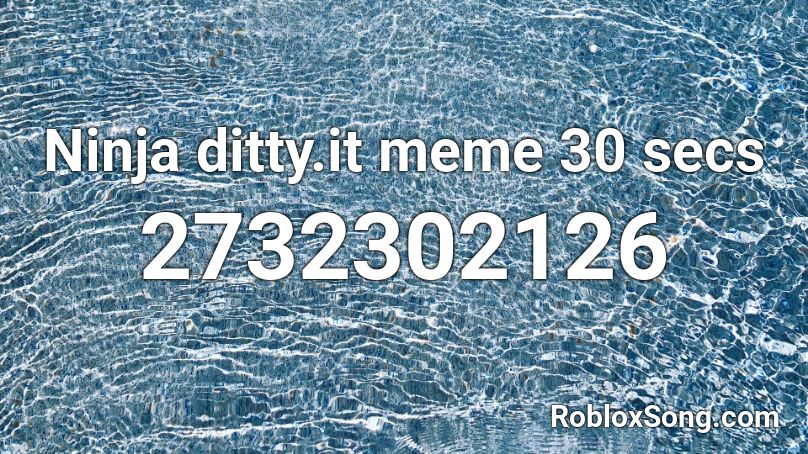 Ninja Ditty It Meme 30 Secs Roblox Id Roblox Music Codes - ditty it roblox meme