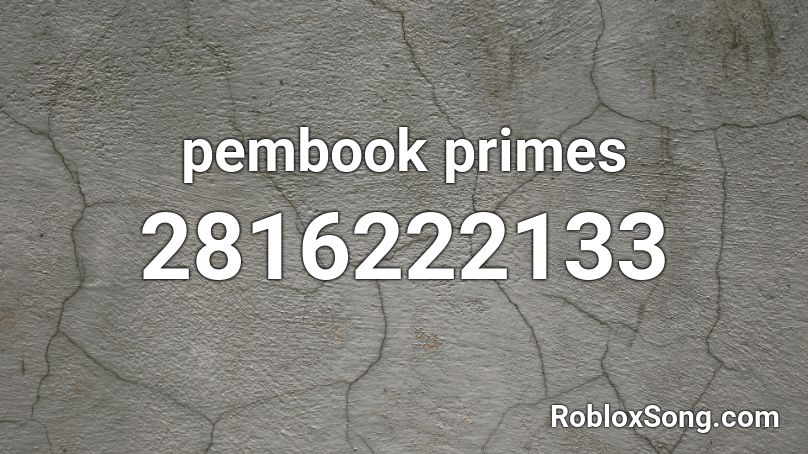 pembook primes  Roblox ID