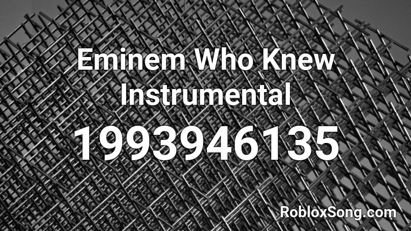 Eminem Who Knew Instrumental Roblox ID