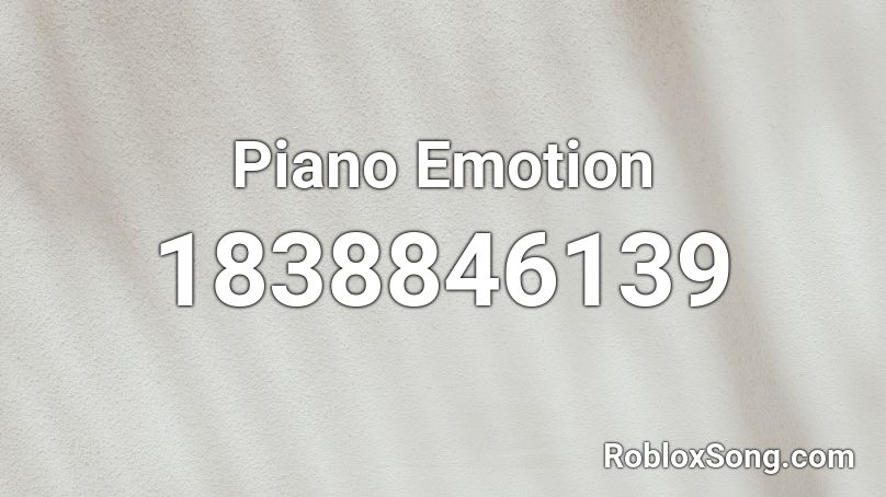 Piano Emotion Roblox ID