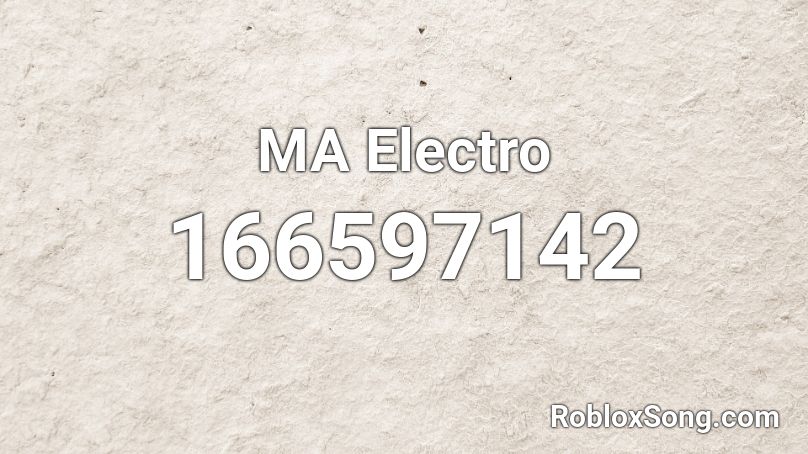 MA Electro Roblox ID