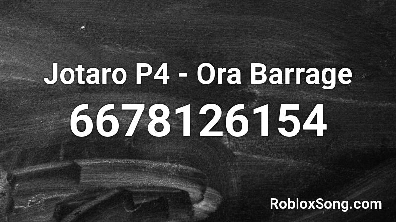 Jotaro P4 - Ora Barrage Roblox ID
