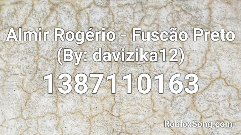 Almir Rogério - Fuscão Preto (By: davizika12) Roblox ID