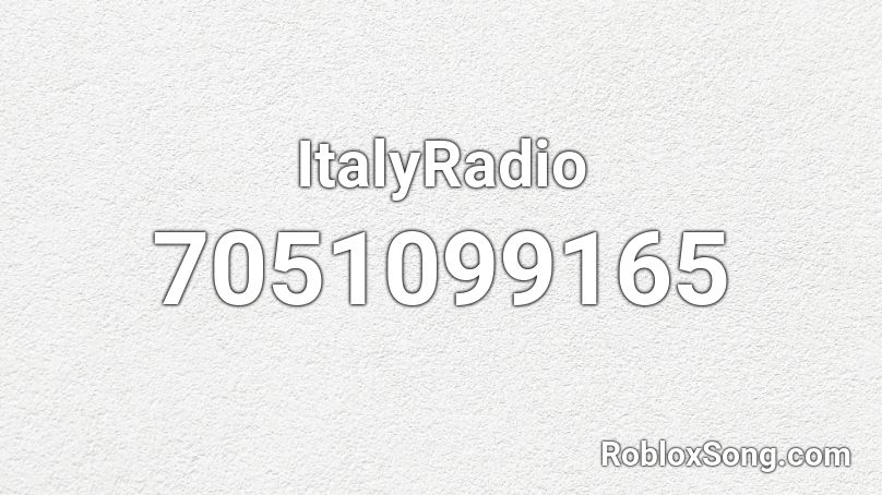 ItalyRadio Roblox ID