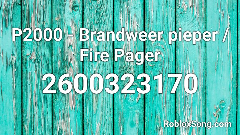 P2000 - Brandweer pieper / Fire Pager Roblox ID