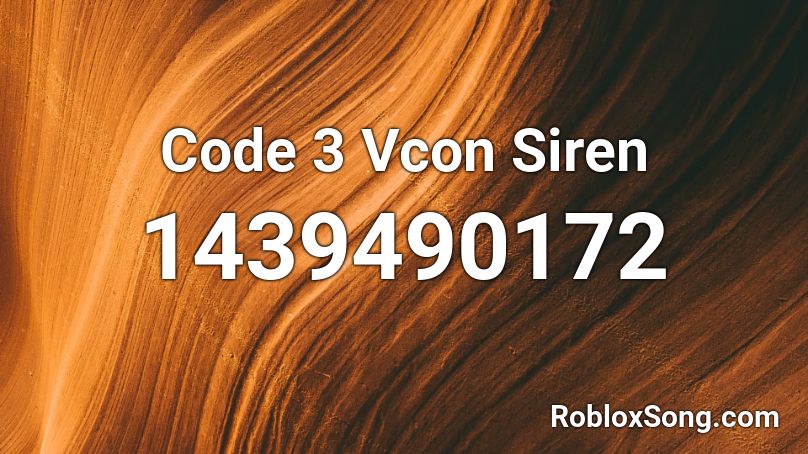 Code 3 Vcon Siren Roblox ID