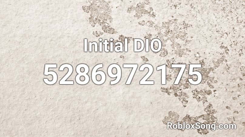 Initial DIO Roblox ID