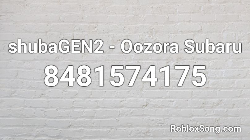 shubaGEN2 - Oozora Subaru Roblox ID