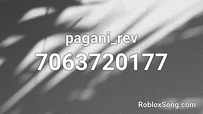 pagani_rev Roblox ID