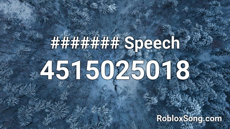 ####### Speech Roblox ID