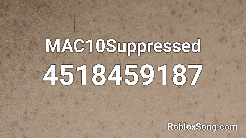 MAC 10 Suppressed Roblox ID