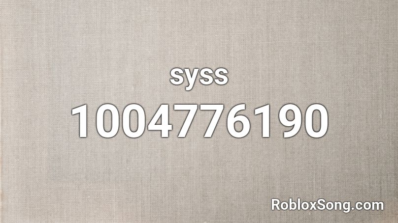 syss Roblox ID