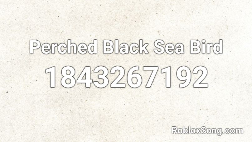 Perched Black Sea Bird Roblox ID