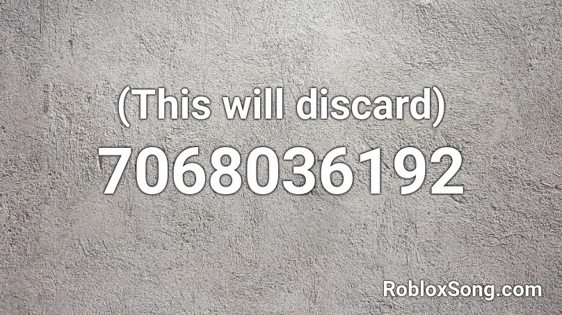 (This will discard) Roblox ID