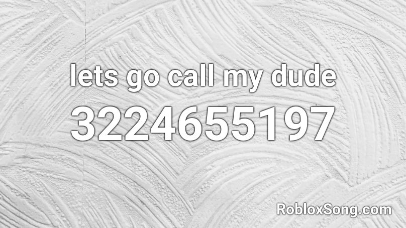 lets go call my dude Roblox ID