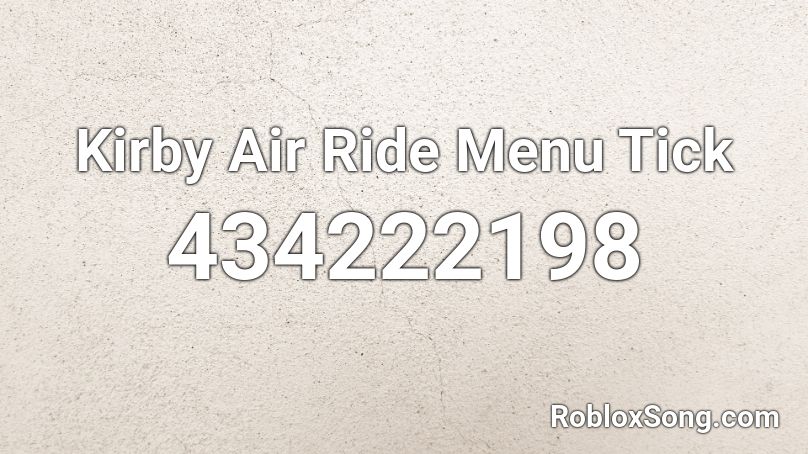 Kirby Air Ride Menu Tick Roblox ID