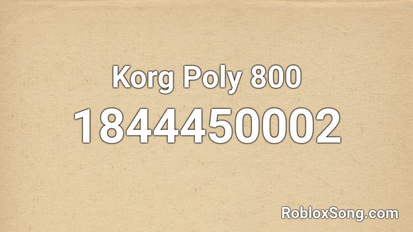 Korg Poly 800 Roblox ID