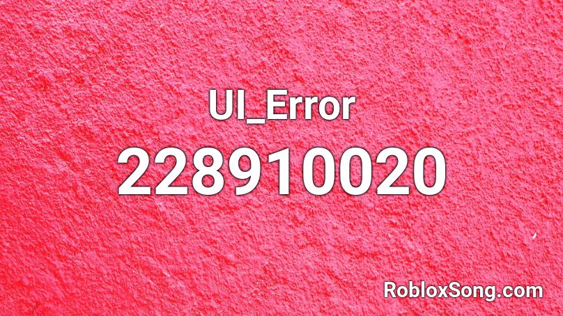 UI_Error Roblox ID