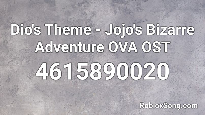 dio theme roblox id code