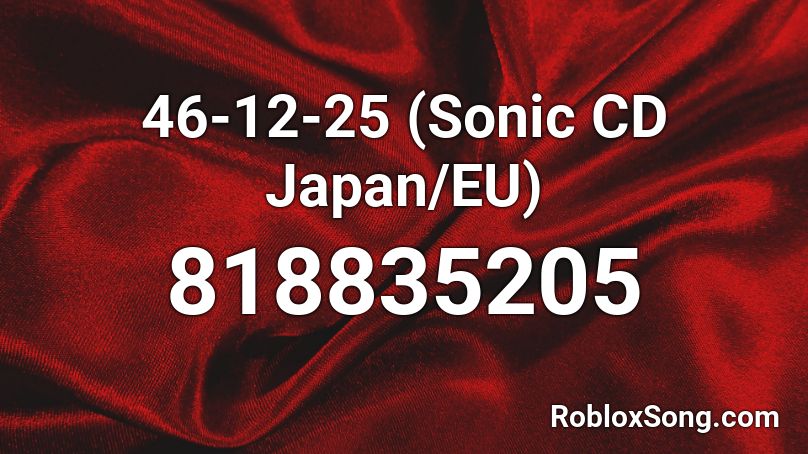 Sonic CD Boss JP/EU ( 46-12-25 , Majin Sonic ) Roblox ID