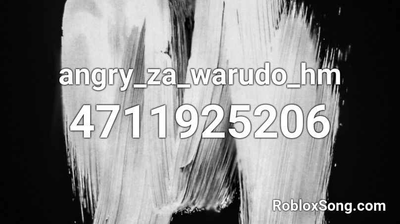 angry_za_warudo_hm Roblox ID