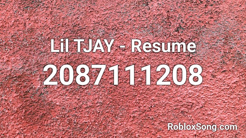 Lil TJAY - Resume Roblox ID
