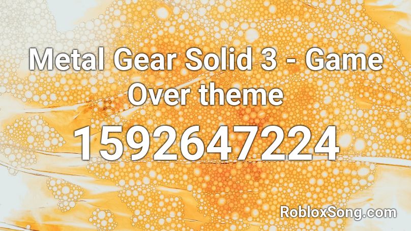 Metal Gear Solid 3 Game Over Theme Roblox Id Roblox Music Codes - roblox games that allow music gear