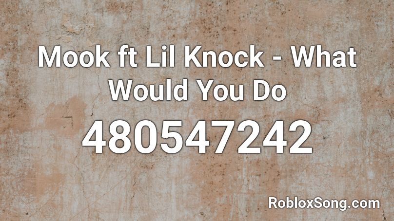Mook ft Lil Knock - What Would You Do Roblox ID