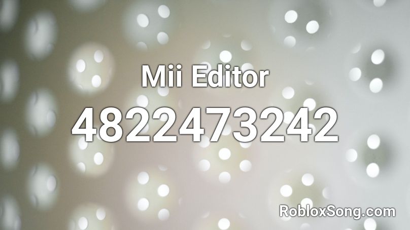 Mii Editor Roblox ID