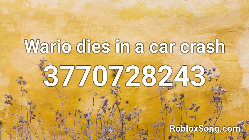 Wario dies in a car crash Roblox ID - Roblox music codes