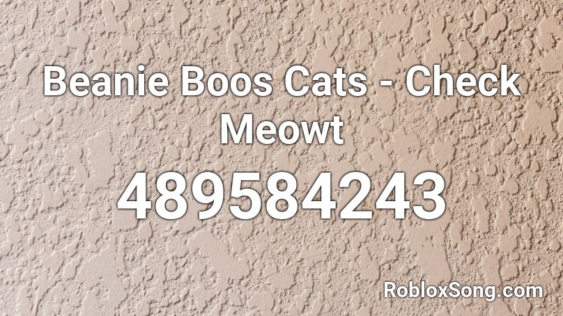 Beanie Boos Cats - Check Meowt Roblox ID