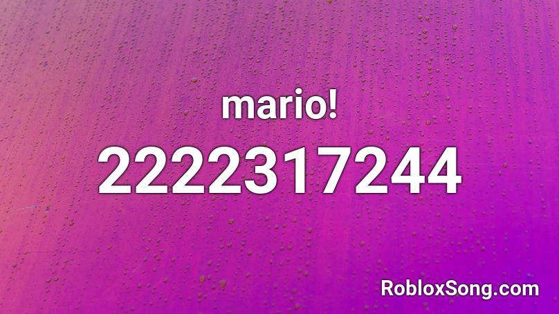 mario! Roblox ID