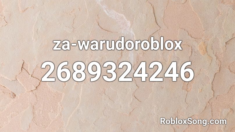 za-warudoroblox Roblox ID