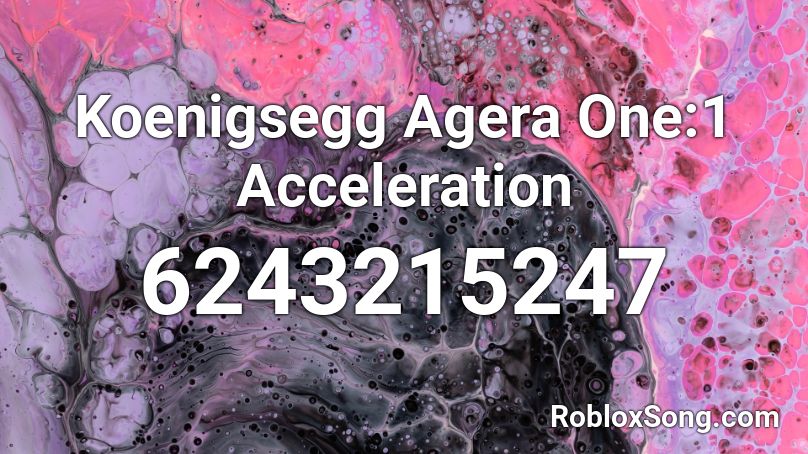 Koenigsegg Agera One:1 Acceleration Roblox ID