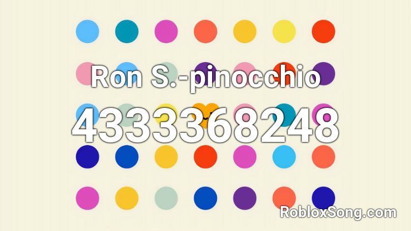 Ron S.-pinocchio Roblox ID