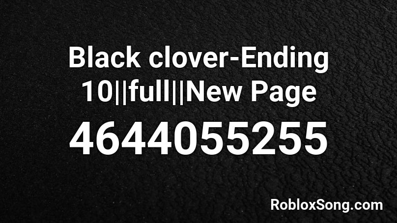 black clover roblox id