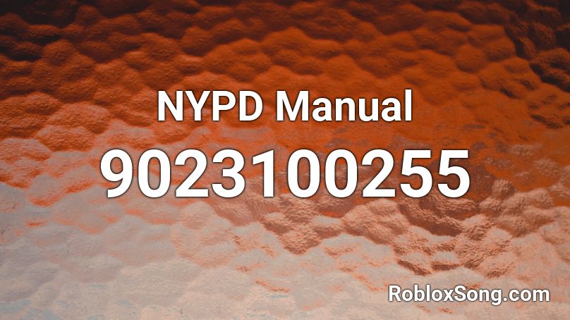 NYPD Manual Roblox ID