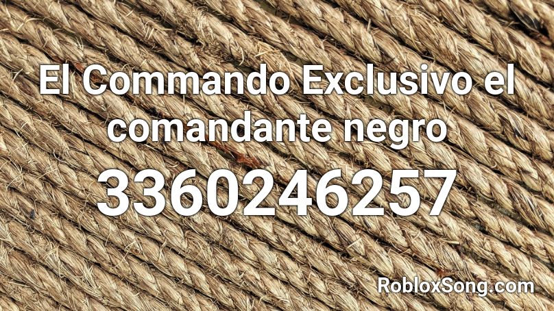 El Commando Exclusivo el comandante negro Roblox ID
