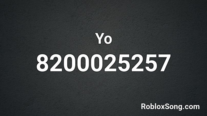 Yo Roblox ID